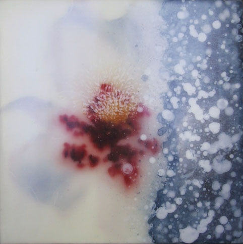 Hiro Yokose: Untitled 4385, 2004, Oil and Wax on Canvas over Panel, 10.25 x 10 x 2 inches