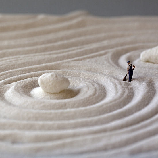 Christopher Boffoli: Sugar Zen Garden, 2015, Archival pigment ink print on metallic paper