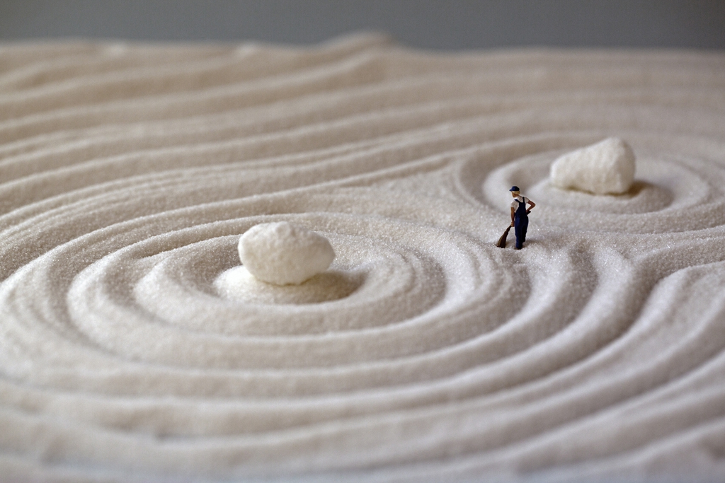 Christopher Boffoli: Sugar Zen Garden, 2015, Archival pigment ink print on metallic paper