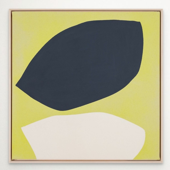 Mia Farrington: Achillea, 2024, Ink and Acrylic on Raw Canvas, 24 x 24 x 1.25 inches (Framed: 25.25 x 25.25 x 2.5 inches)
