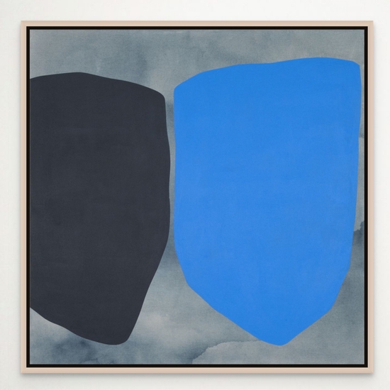 Mia Farrington: Blue Velvet, 2024, Ink and Acrylic on Canvas, 36 x 36 x 1.25 inches (Framed: 37.25 x 37.25 x 2.5 inches)