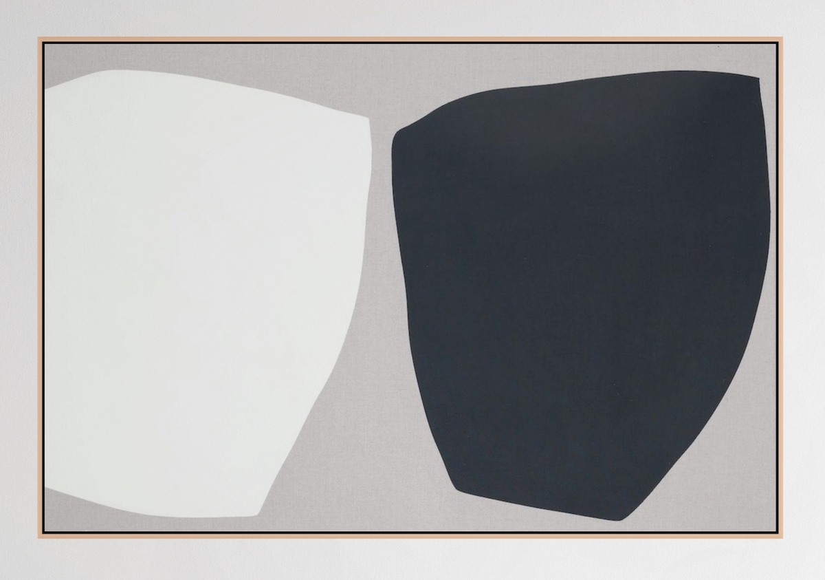 Mia Farrington: Chiaroscuro, 2024, Acrylic On Raw Linen, 24 x 36 x 0.5 inches (framed 25 x 37 x 1.5 inches)