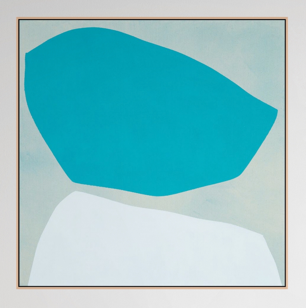 Mia Farrington: Horizon Study 2, 2024, Ink and Acrylic on Raw Canvas, 24 x 24 x 1.75 inches (framed 25.25 x 25.25 x 2.5 inches)