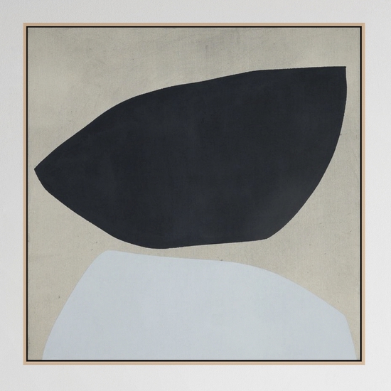 Mia Farrington: Horizon Study 4, 2024, Ink and Acrylic on Raw Canvas, 24 x 24 x 1.75 inches (Framed 25.25 x 25.25 x 2.5 inches)