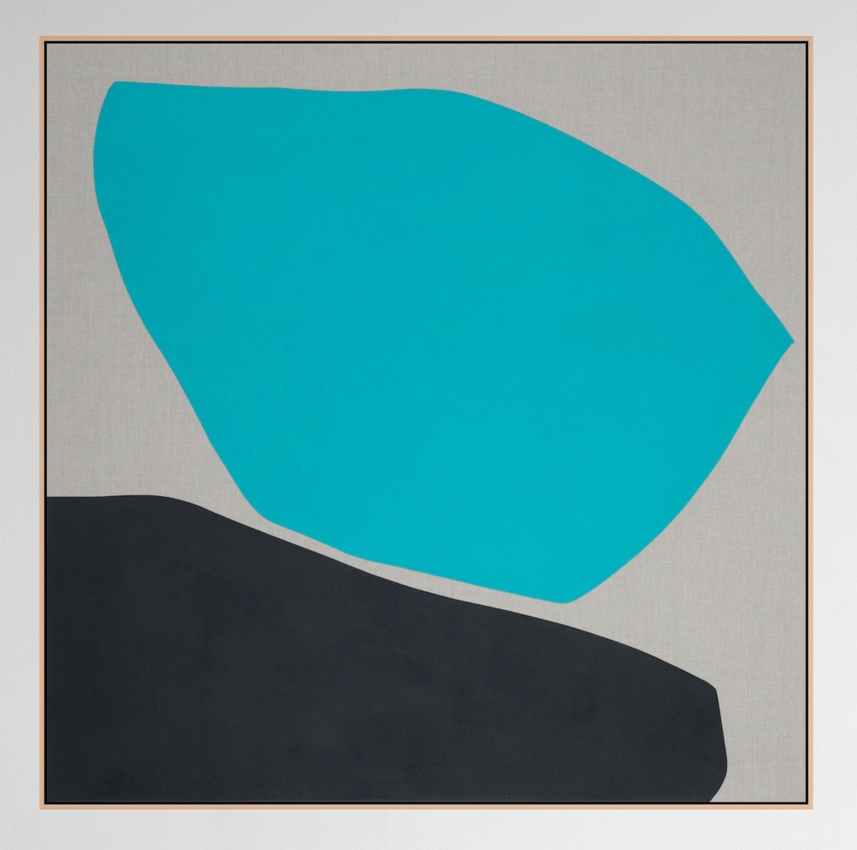 Mia Farrington: La Ombra, 2024, Acrylic on Raw Linen, 36 x 36 x 2.5 inches