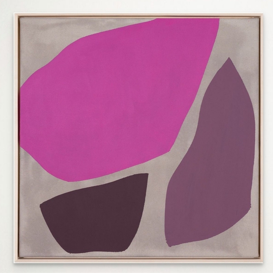 Mia Farrington: Prairie Smoke, 2024, Ink and Acrylic on Raw Canvas, 24 x 24 x 1.25 inches (Framed: 25.25 x 25.25 x 2.5 inches)
