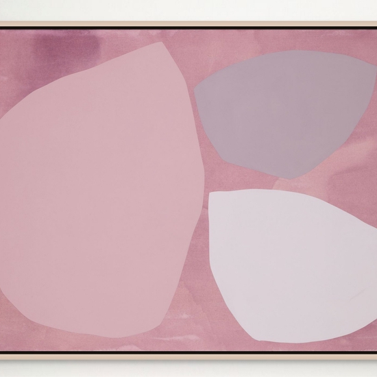 Mia Farrington: Prairie Smoke II, 2024, Ink and Acrylic on Canvas, 36 x 48 x 1.25 inches (Framed: 37.25 x 49.25 x 2.5 inches)