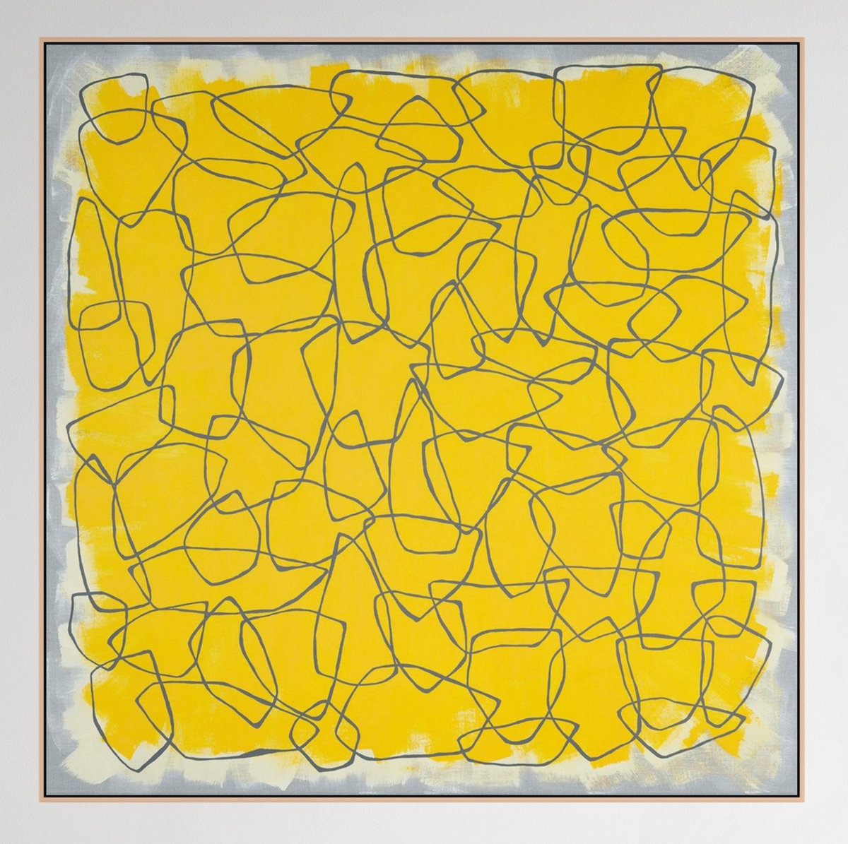 Mia Farrington: Vivace, 2024, Acrylic on Raw Linen, 36 x 36 x 2.5 inches