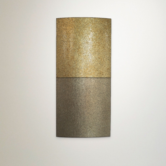 Ann Gardner: Untitled Mosaic (Gold), 2023, Glass, concrete, and steel, 60 x 28 x 2.75 inches
