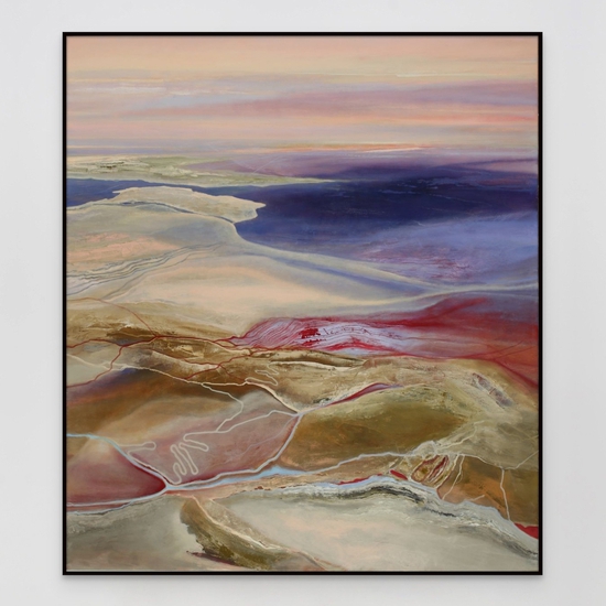 Philip Govedare: Aquifer, 2024, Oil on canvas, 66 x 58 inches (framed dimensions: 67 x 59 x 2.25 inches)