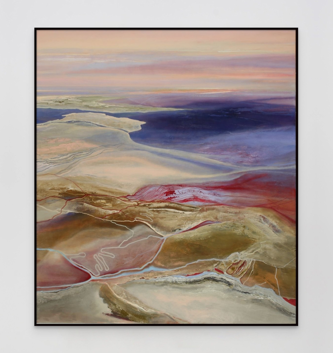Philip Govedare: Aquifer, 2024, Oil on canvas, 66 x 58 inches (framed dimensions: 67 x 59 x 2.25 inches)
