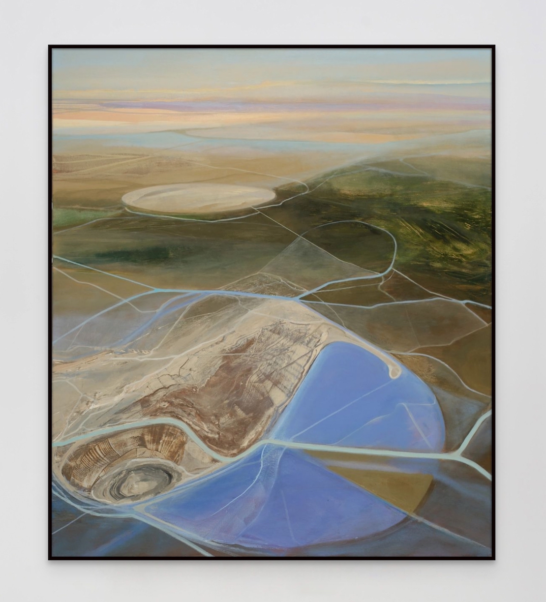 Philip Govedare: Axis, 2024, Oil on paper, 52 x 45 inches (framed dimensions: 53 x 45.5 x 2.25 inches)