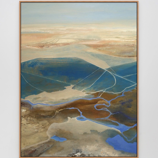 Philip Govedare: Crossing, 2023, Oil on canvas, 40 x 30 inches (framed dimensions: 41 x 31.5 x 2 inches)