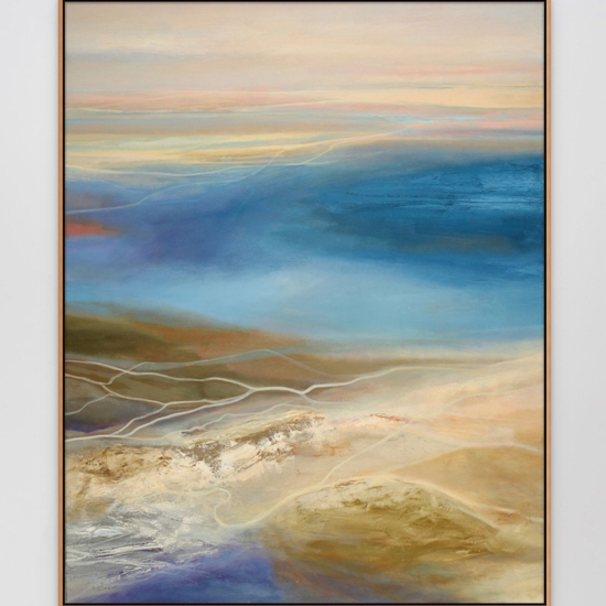 Philip Govedare: Current, 2024, Oil on canvas, 46.5 x 37 inches (framed dimensions: 47.5 x 38 x 2 inches)