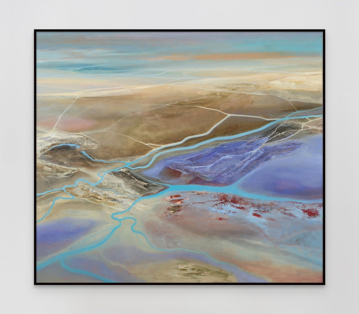 Philip Govedare: Headwaters, 2024, Oil on canvas, 62.5 x 72 inches (framed dimensions: 63.5 x 73 x 2.25 inches)