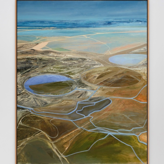 Philip Govedare: Pivot, 2023, Oil on canvas, 55 x 43.5 inches (framed dimensions 55.5 x 44.5 x 2.25 inches).