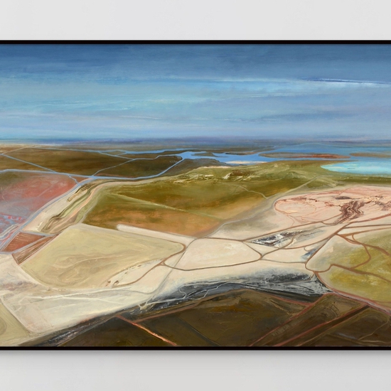Philip Govedare: Shaniko, 2024, Oil on canvas, 48 x 78 inches (framed dimensions: 49 x 79 x 2.25 inches)