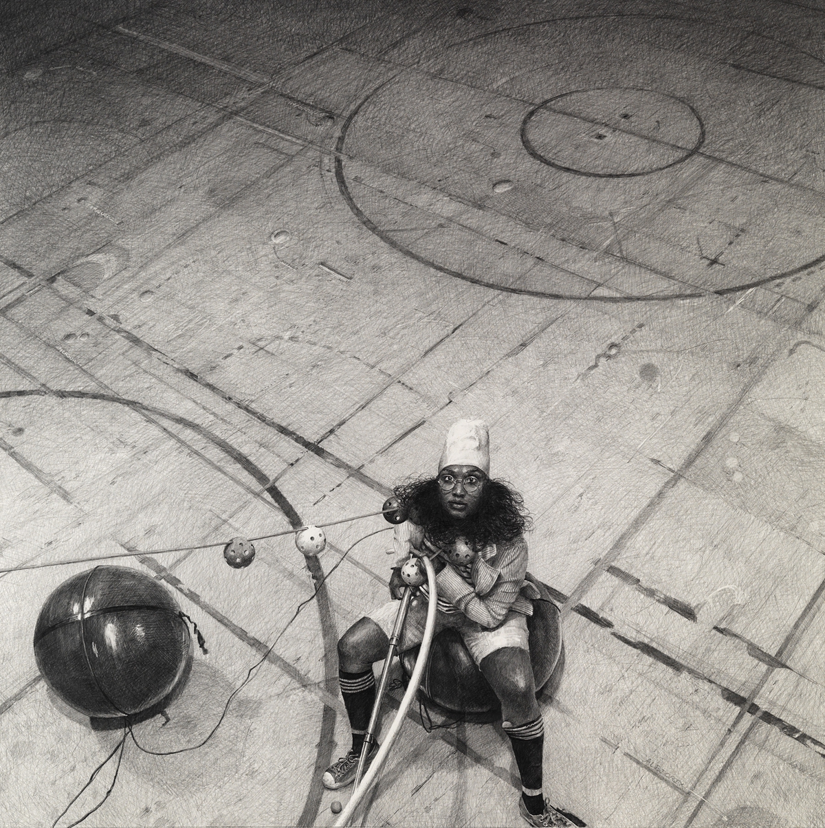 Ethan Murrow: Will Be Snaring Meteorites - And See Infinite Possibility Controlled, 2010, Graphite on paper, 48 x 48 inches