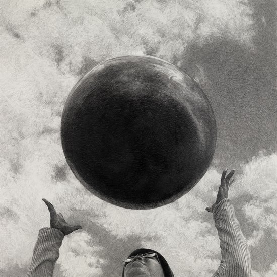 Ethan Murrow: Will Be Snaring Meteorites - And Never Doubt the Training, 2010, Graphite on paper, 36 x 36 inches