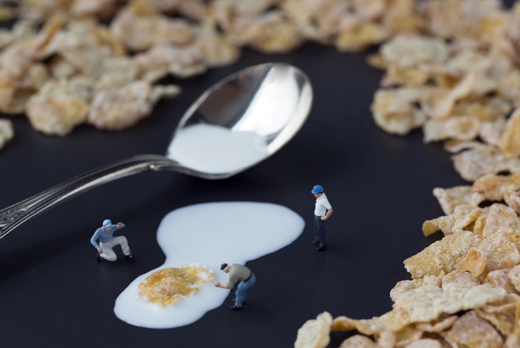 Christopher Boffoli: Soggy Flake Incident, 2013, Archival pigment ink print on metallic paper