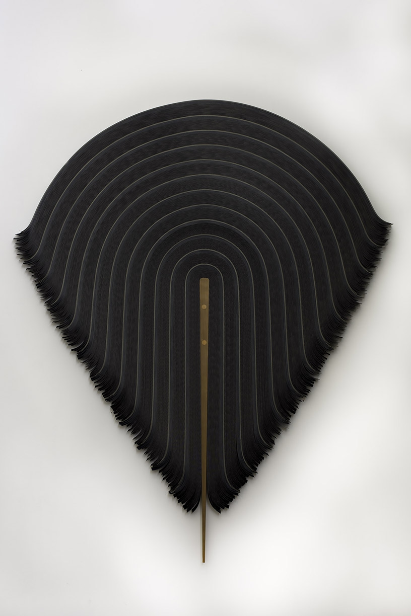 Derrick Velasquez, Untitled 462, 2025, Vinyl and cherry, 58 x 48 x 1.5 inches