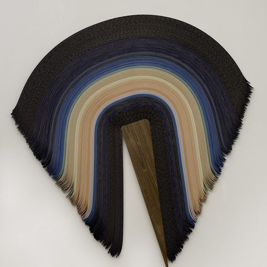 SOLD - Derrick Velasquez, Untitled 463, 2025, Vinyl and walnut, 46 x 44 x 1 inches