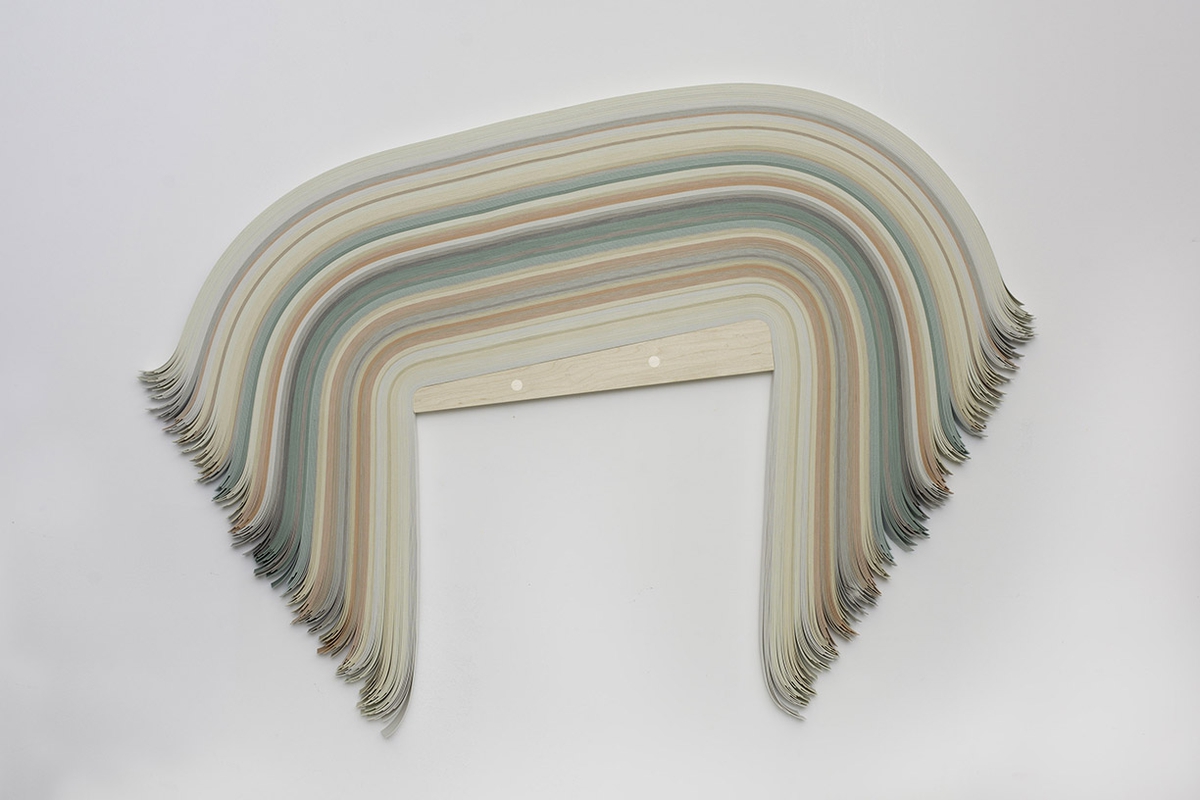 Derrick Velasquez, Untitled 464, 2025, Vinyl and maple, 35 x 47 x 1 inches
