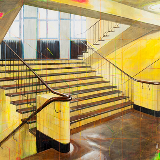 Peter Waite: Chile House / Hamburg, 2013, acrylic on panel, 48 x 72 inches