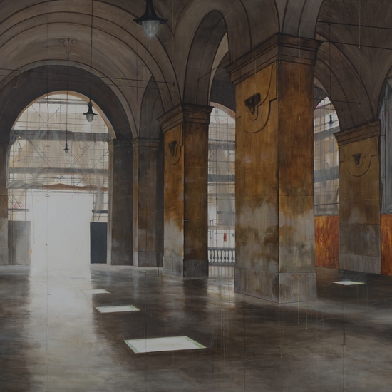 Peter Waite: Passageway / Pisa, 2009, acrylic on panels, 96 x 120 inches